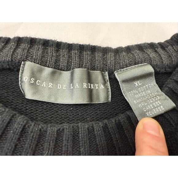 Oscar de la Renta Cotton Men’s XL Sweater Plaid Y2K Vintage Excellent Condition - Picture 6 of 6